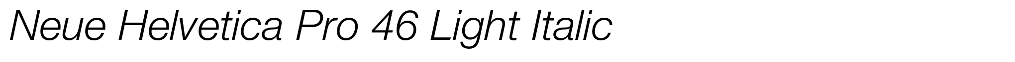 Neue Helvetica Pro 46 Light Italic image
